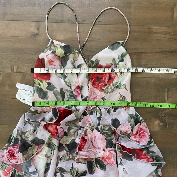 *Flaws* Fame and Partners Queen Ann Dress Size 4 Floral Ruffle Maxi Dress - Picture 11 of 16